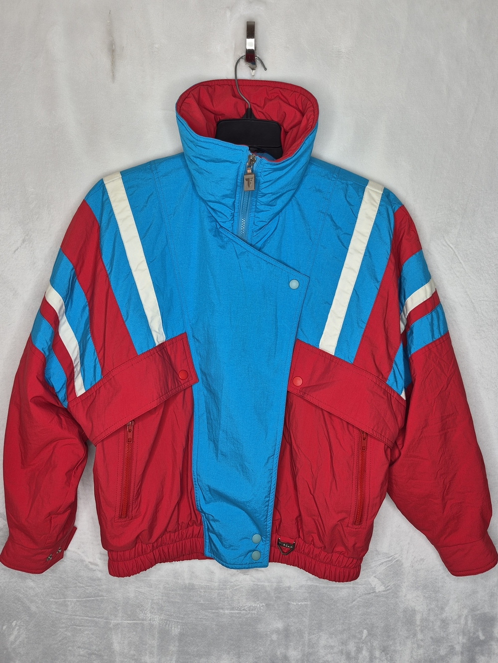 Vintage 80s Tyrolia by HEAD Colorblock Ski Jacket Blue Red Womens Small